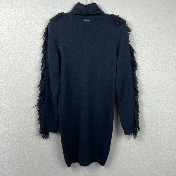 NWT Milly Rowe Fringe Sleeve Sweater Dress Mini Bodycon Turtleneck Sz P - Picture 7 of 14